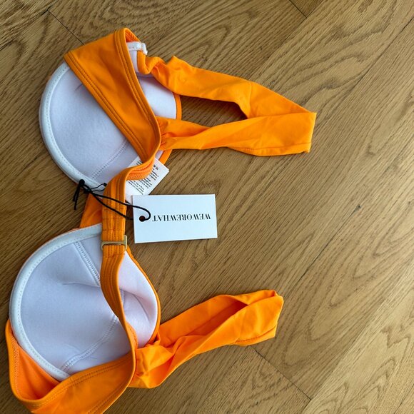 NWT WeWoreWhat Claudia Bikini Top Size Large Bra Swimsuit Orange Carrot - Picture 6 of 6